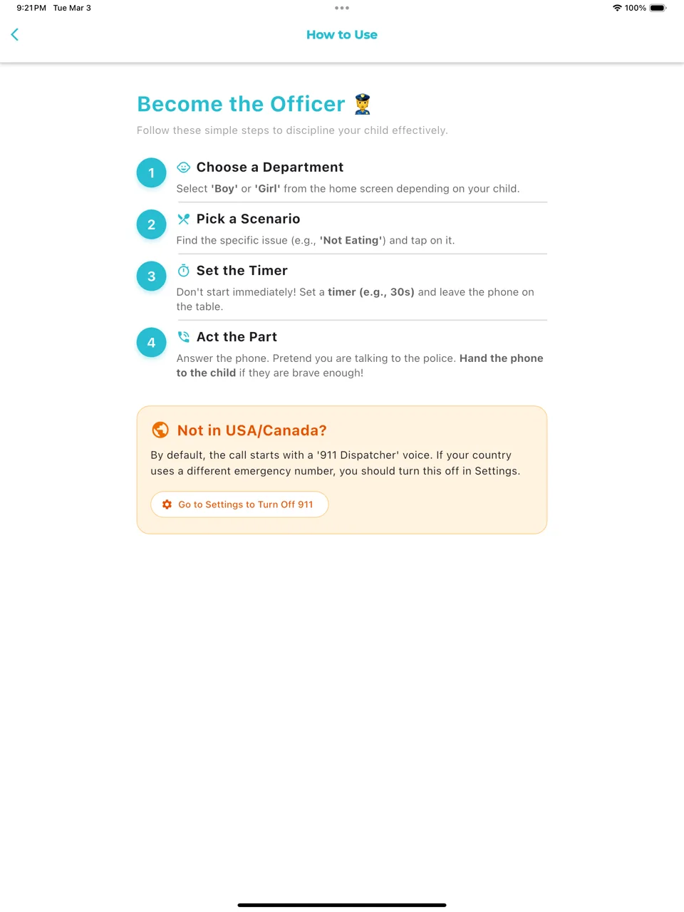 Fake Police Calls original app screen 5