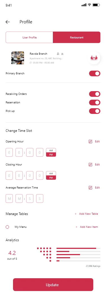 Server — Restaurant platform original app screen 4